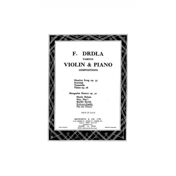 Franz Drdla: Hungarian Dances Op.30 No.5 'Kalvesai Emlek'