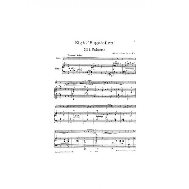 Gustav Ellerton: Valsette For Violin And Piano Op.18 No.1