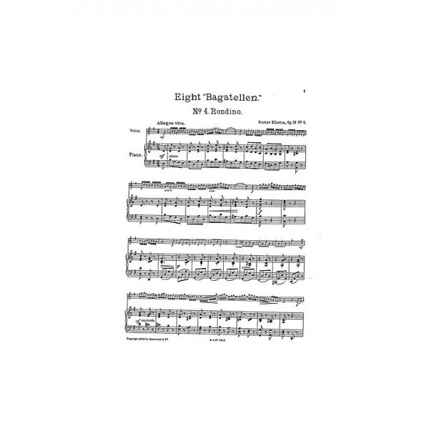 Gustav Ellerton: Rondino For Violin And Piano Op.18 No.4