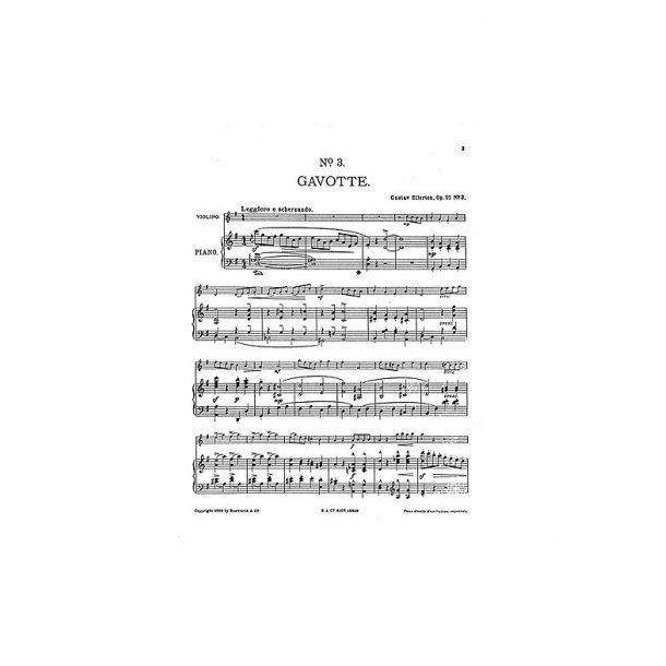 Gustav Ellerton: Gavotte For Violin And Piano Op.21 No.3