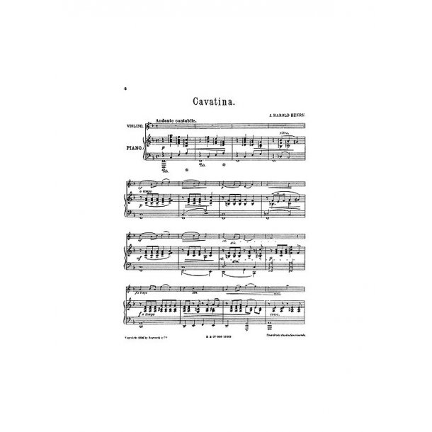 Henry, J H Cavatina Vln/Pf