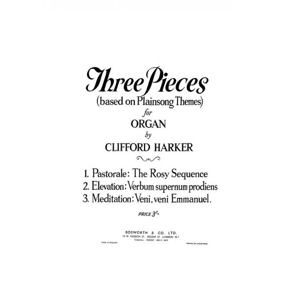 Clifford Harker: Three Pieces On Plainsong Themes