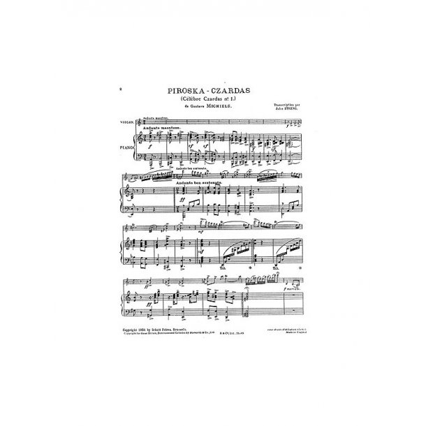 Michelis, G Piroschka-czardas No.1 Vln/Pf