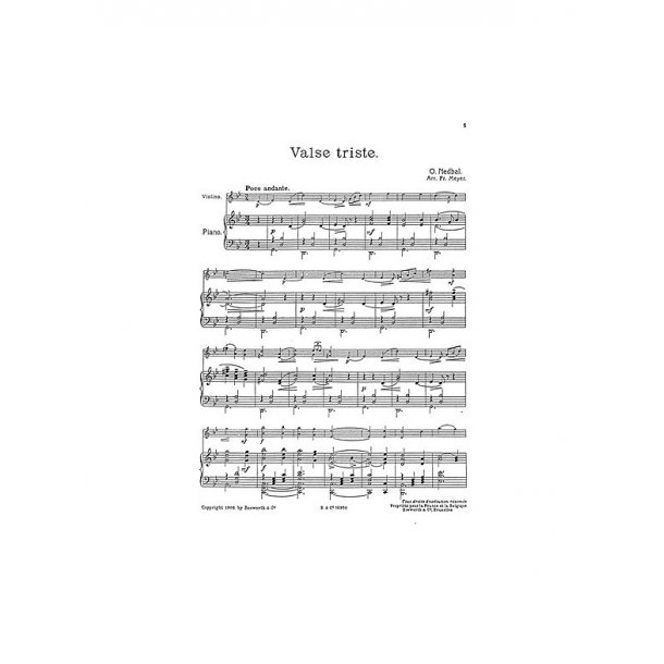 Oskar Nedbal: Valse Triste (Violin/Piano)