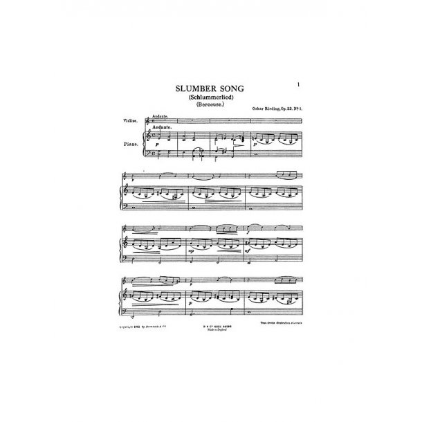 Oskar Rieding: Slumber Song Op.22 No.1