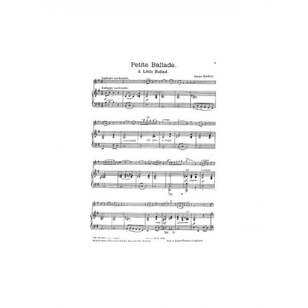 Oskar Rieding: Petite Ballade For Violin And Piano