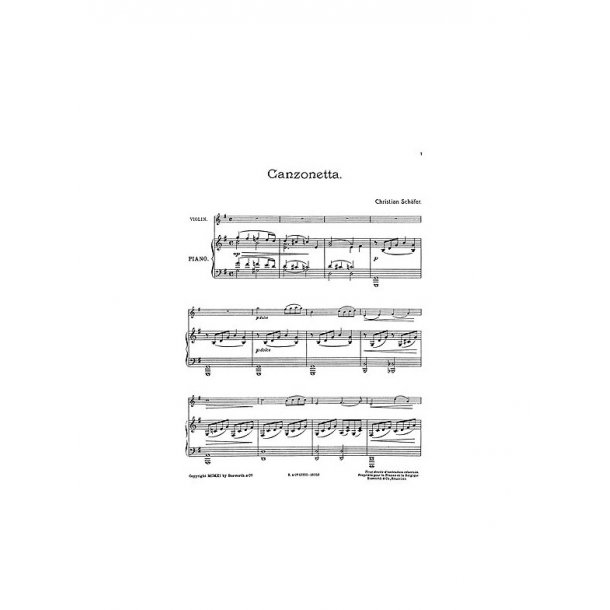 Schafer, C Canzonetta Vln/Pf