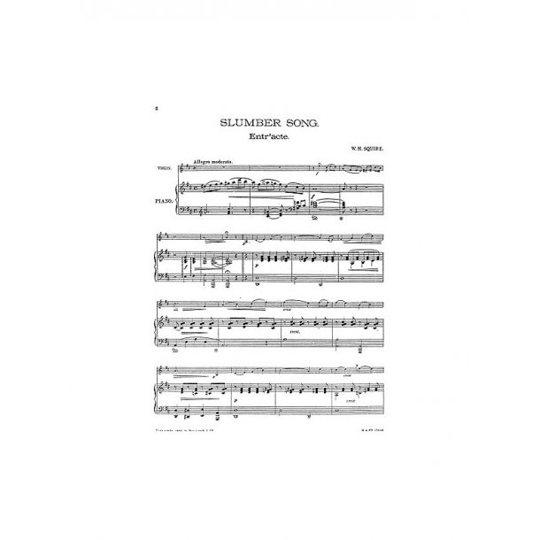W. H. Squire: Slumber Song For Violin And Piano