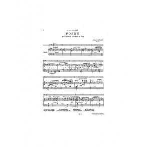 Joseph Jongen: Poeme For Cello And Piano