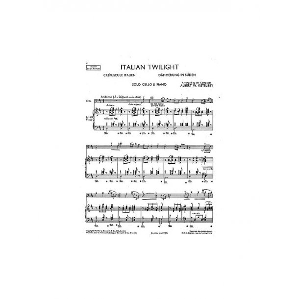 Albert Ketelbey: Italian Twilight (Cello/Piano)
