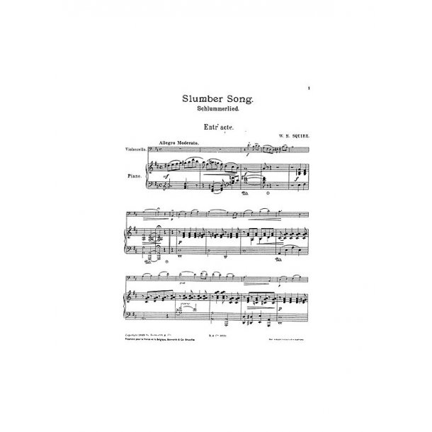 W. H. Squire: Slumber Song For Cello And Piano