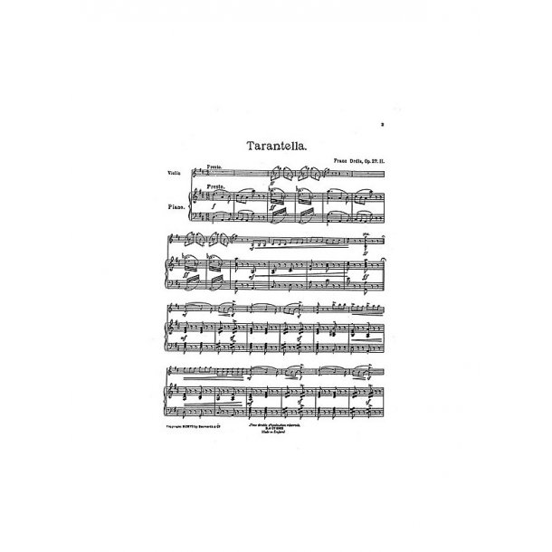 Franz Drdla: Tarantella For Violin And Piano Op.27 No.2
