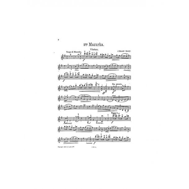 Henry, J H Mazurka No.1 In G Vln/Pf