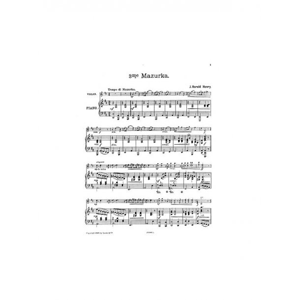 Henry, J H Mazurka No.3 In D Vln/Pf