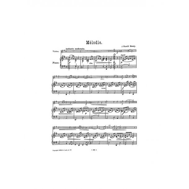 Henry, J H Melodie Vln/Pf