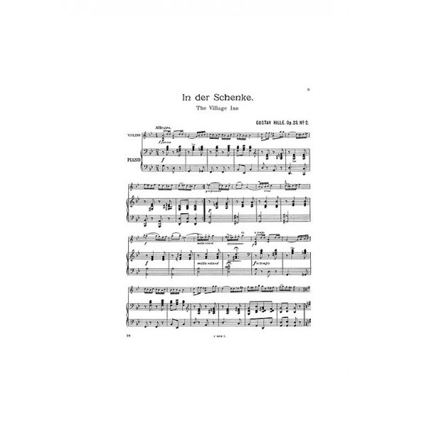 Hille, G The Village Inn Die Dorg-herberge Op.23/2 Vln/Pf