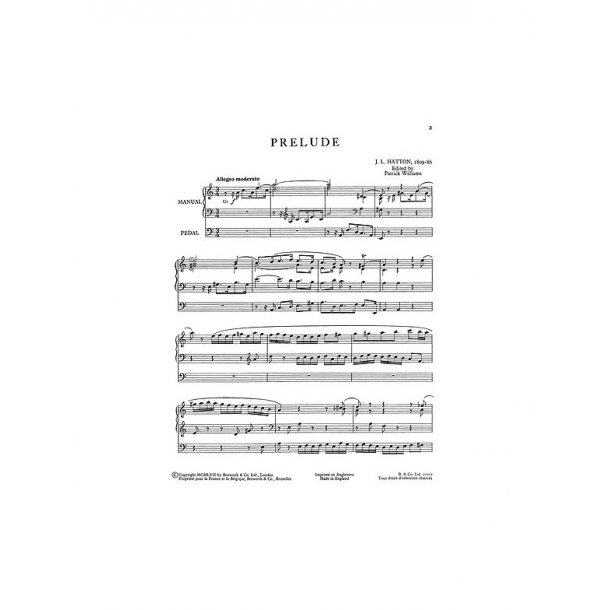 J. L. Hatton: Prelude For Organ