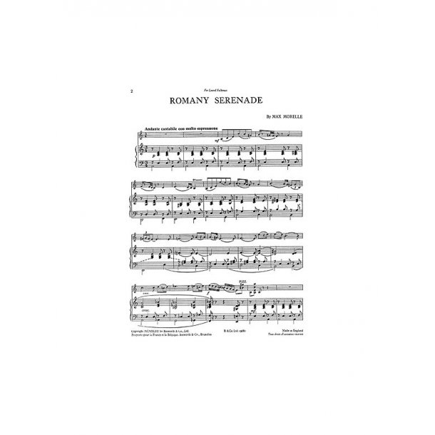 Max Morelle: Romany Serenade For Violin And Piano