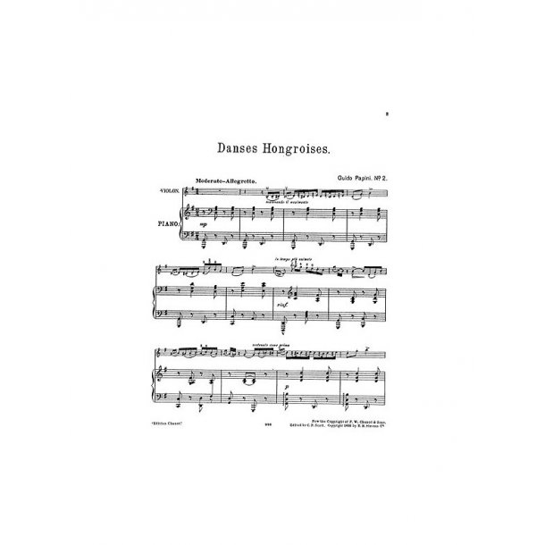 Guido Papini: Hungarian Dance No.2 In G For Violin And Piano