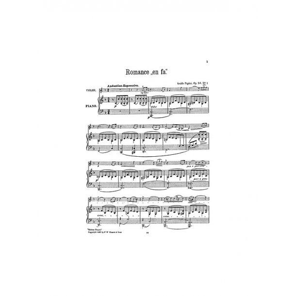 krog Formen Så hurtigt som en flash Guido Papini: Romance In F For Violin And Piano - Violin Noder og Bøger -  Stepnote