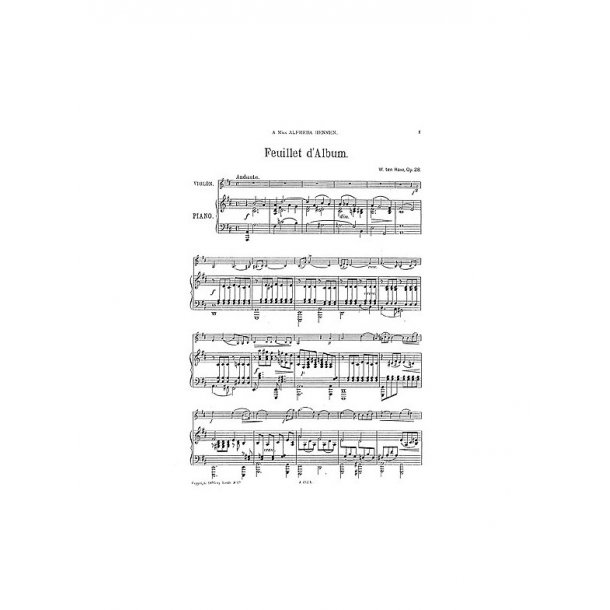 Willem Ten Have: Feuillet D'Album Op.28
