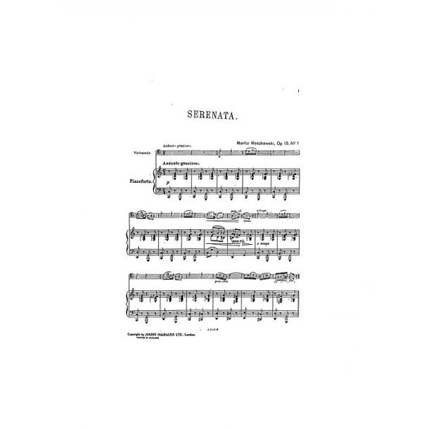 Moritz Moszkowski: Serenade For Cello And Piano Op.15 No.1