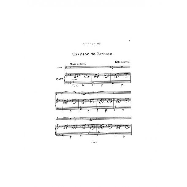 Felix Borowski: Chanson De Berceau