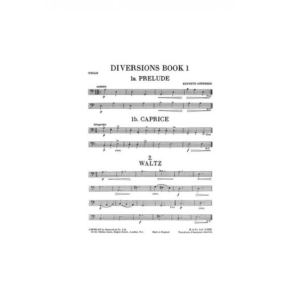 Anderson, K Diversions Bk1 Vlc/Pf