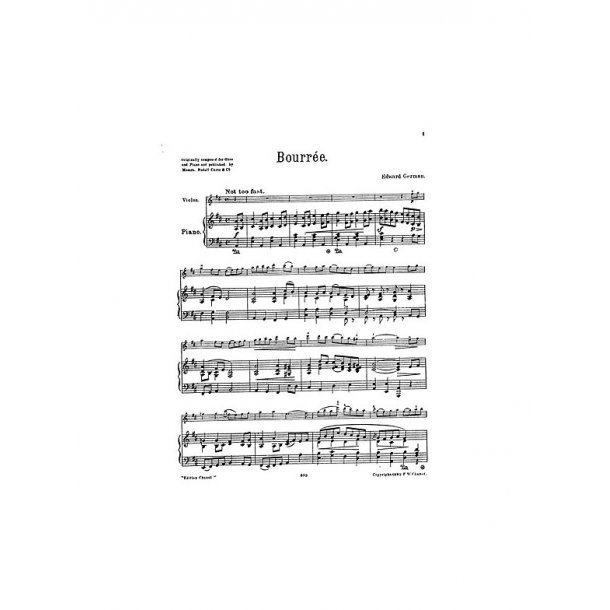 Edward German: Bourree For Violin And Piano