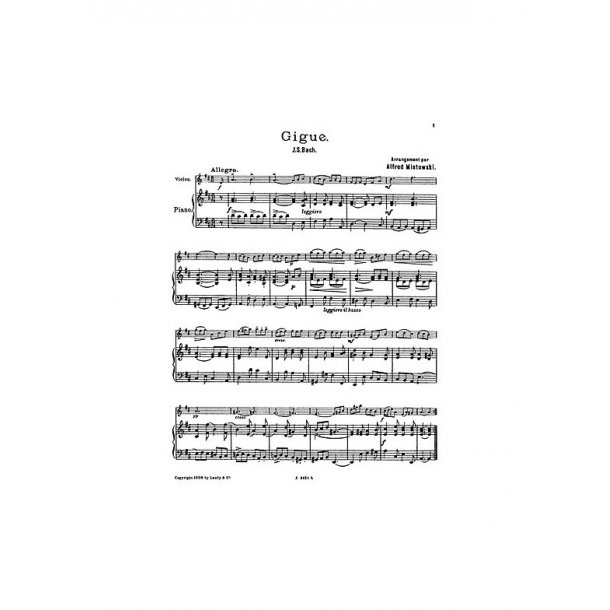 Bach, Js Gigue (Mistowski) Vln/Pf