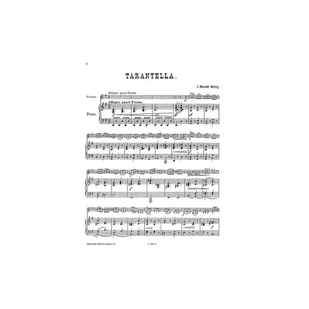 Henry, J H Tarantella Vln/Pf