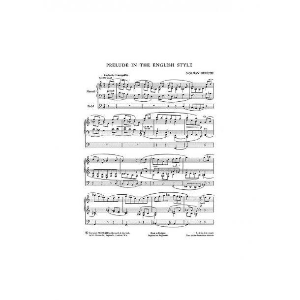 Norman Demuth: Two Pieces for Organ