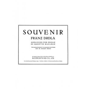 Franz Drdla: Souvenir For Organ