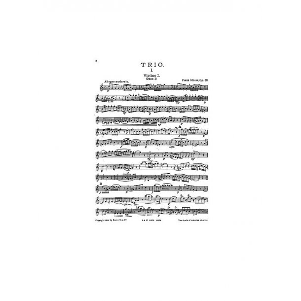 Franz Moser: Trio For Two Violins And Viola Op.38
