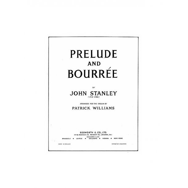 John Stanley: Prelude And Bourree