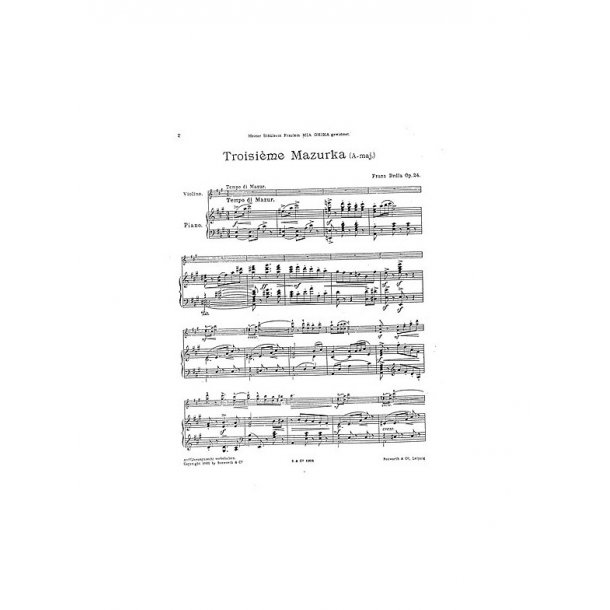 Franz Drdla: Troisieme Mazurka For Violin And Piano Op.24