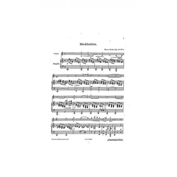 Franz Drdla: Meditation For Violin And Piano Op.34 No.1
