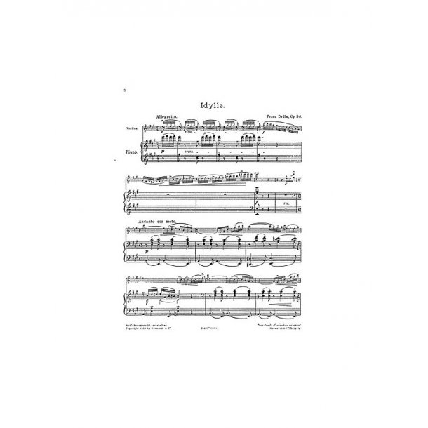 Franz Drdla: Idyll For Violin And Piano Op.37 No.1