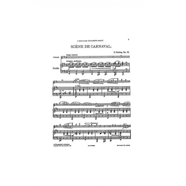 Oskar Rieding: Scene De Carneval Op.33