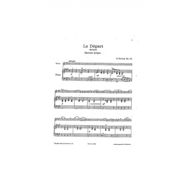 Oskar Rieding: Le Depart Op.40