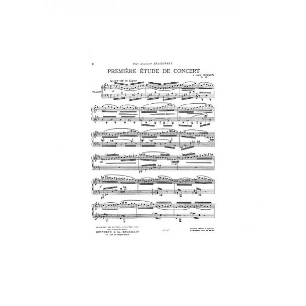 Joseph Jongen: Premiere Etude De Concert (Piano)