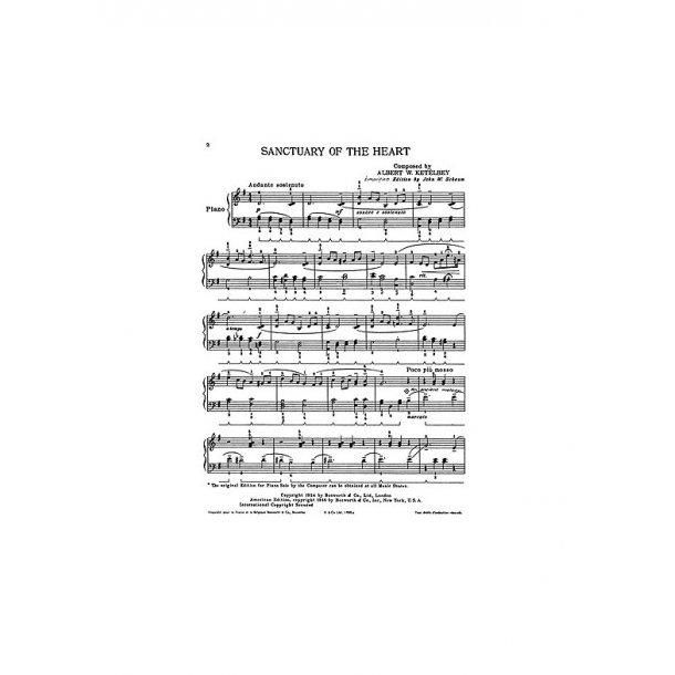 Albert Ketelbey: Sanctuary Of The Heart (Easy Piano)
