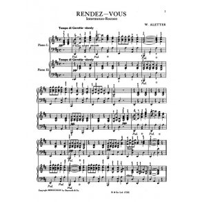 W. Aletter: Rendezvous For 2 Pianos