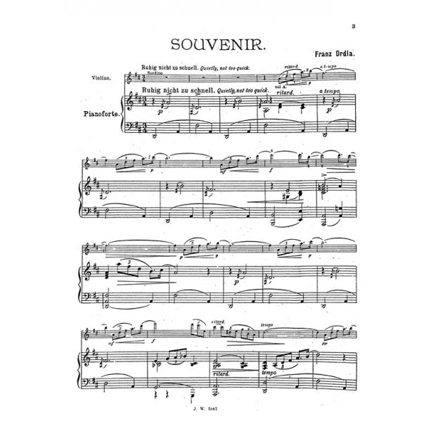 Drdla, F Souvenir Vlc/Pf