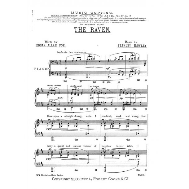 Hawley,S The Raven Recitation Piece No.7 Speaker And Piano