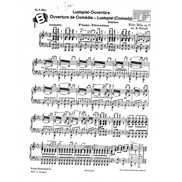 Bela, K Comedy Overture (Haensch) Orch Pf Sc/Pts