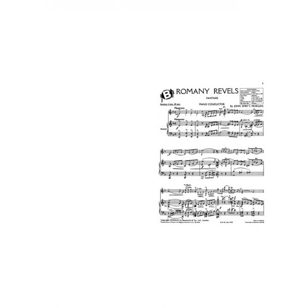 Morgan, Je Romany Revels Fantasie Orch Pf Sc/Pts