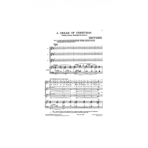 Ketelbey, A W Dream Of Christmas Ssa