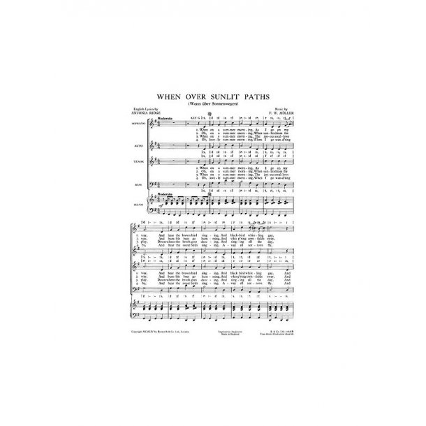 Moller, F W When Over Sunlit Paths Satb