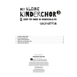 Der kleine Kinderchor 3 : 5 Lieder f&uuml;r Kinder im Grundschulalter